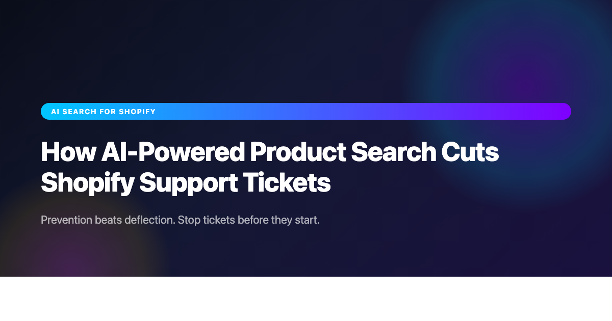 How AI-Powered Product Search Cuts Shopify Support Tickets